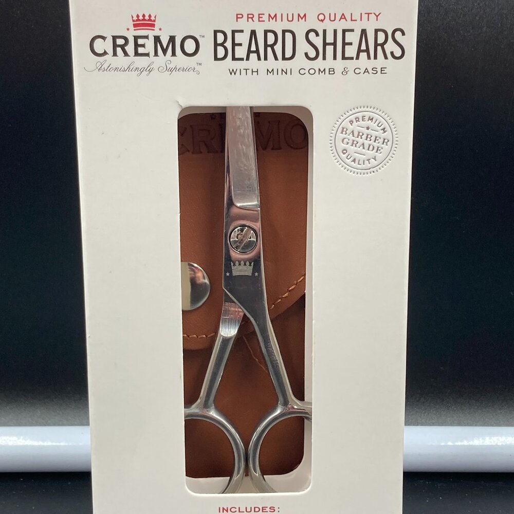 Cremo Beard and Mustache Stainless Steel Shears With Case and Comb